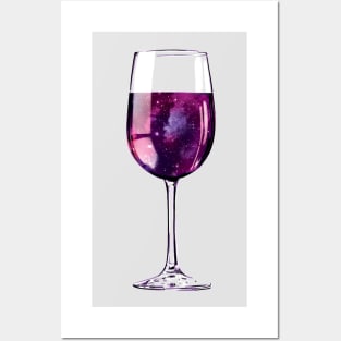 Wine Lover Galaxy Glass Posters and Art